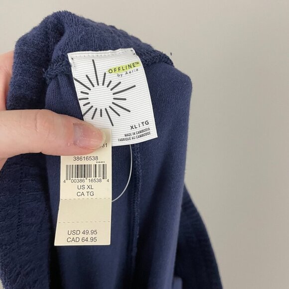 Offline by Aerie Navy Summer Lights Terry Wide Leg Pants Size XL - Picture 3 of 7